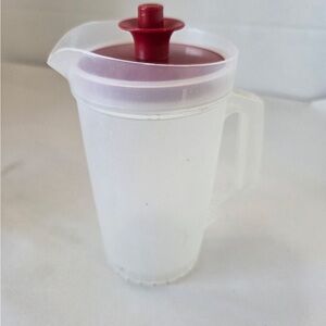 Vintage Children’s Tupperware Miniature Pitcher Red Lid